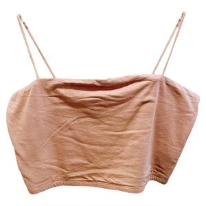 Open Edit Women's Beige Crop Top Large